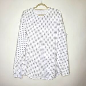 BYLT Drop Cut Lux Long Sleeve Top XL Polka-Dot Crew Neck Pullover Tee Casual